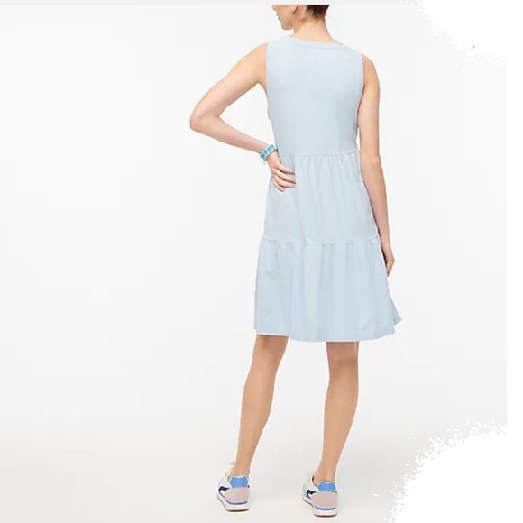 J.Crew arctic blue sleeveless knit tiered mini dress - Picture 4 of 8